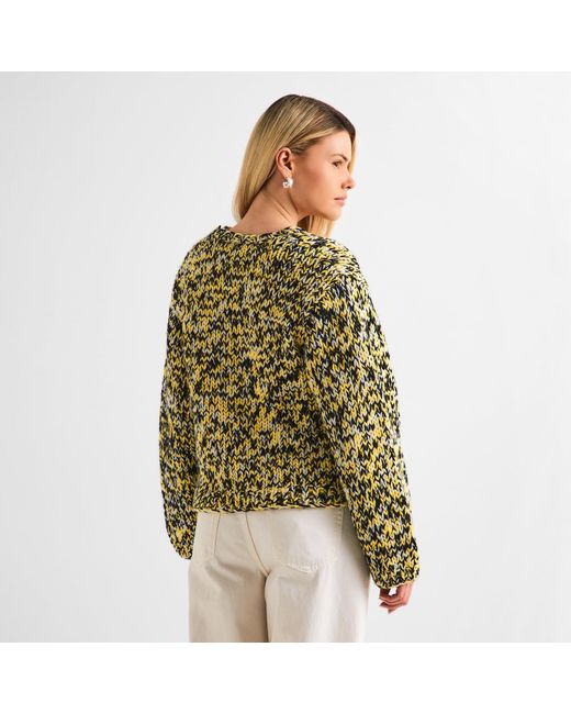 Ganni Yellow Crew Neck Knitted Top