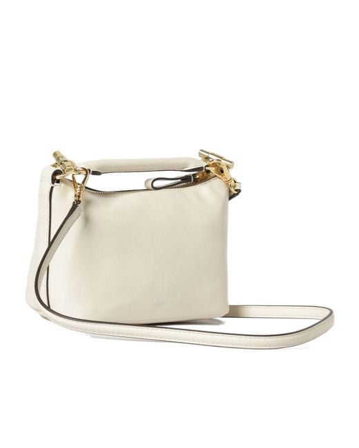 Ralph Lauren White Mini Blaike Leather Tote Bag