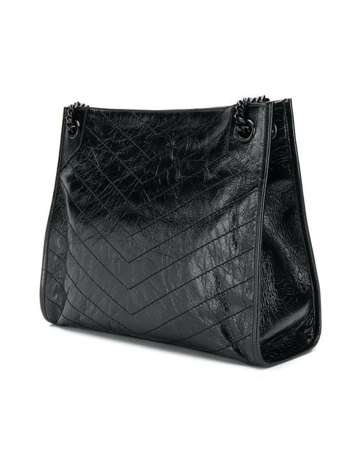 Saint Laurent Black Niki Logo Plaque Shoulder Bag