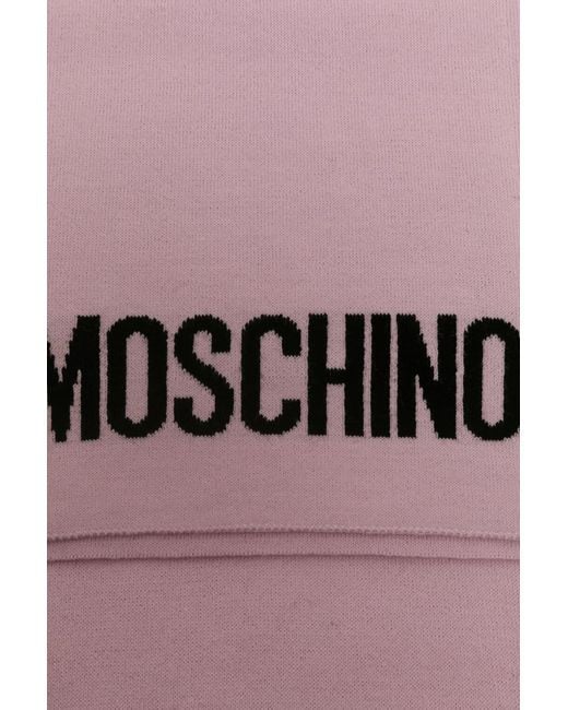 Moschino Pink Teddy Bear Pattern Scarf for men