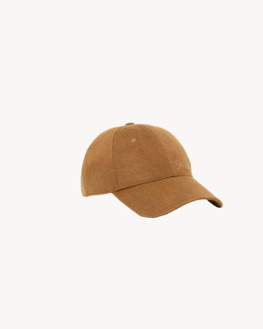 Saint Laurent Brown Logo Embroidered Baseball Cap