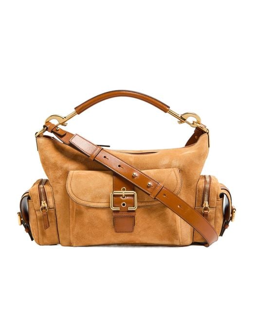 Chloé Brown Engraved Logo Camera Shoulder Bag