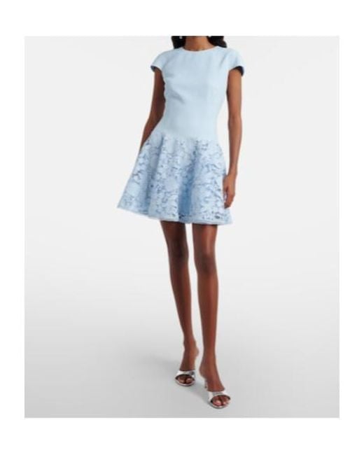 Self-Portrait Blue Lace Minidress