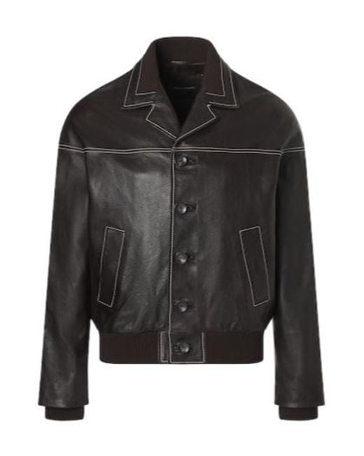 Wales Bonner Black Time Leather Jacket for men