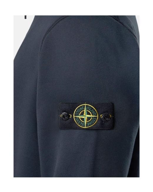 Stone Island Blue Stand-Collar Zip-Up Sweatshirt for men