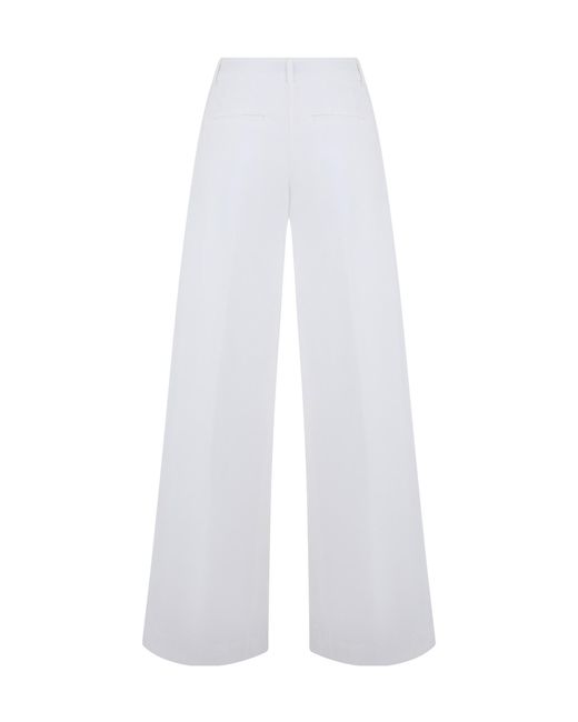 Peserico White High-Waist Wide-Leg Pants