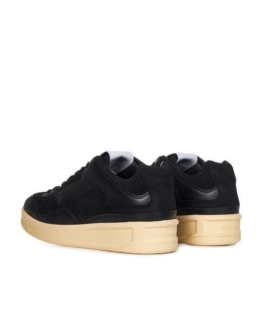 Jil Sander Blue Panelled Low-Top Sneakers for men
