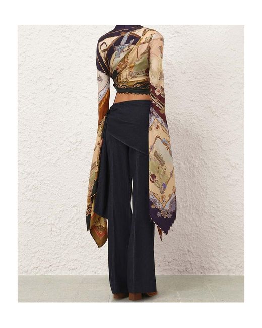Zimmermann Blue Valiant Draped Denim Flare