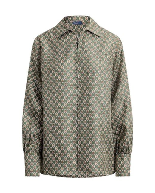 Polo Ralph Lauren Gray Jacquard Long-Sleeved Shirt