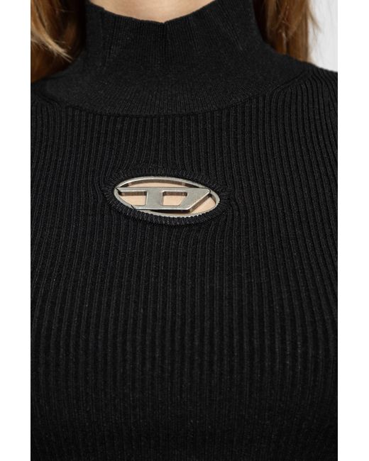 DIESEL Black M-Onervax Ribbed-Knit Turtleneck Top