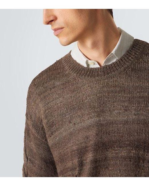 Our Legacy Brown Loose Silk Knit Sweater for men