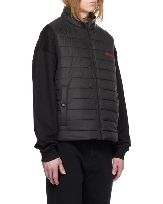Boss Blue Hugo Logo Printed Padded Vest for men