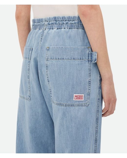 Bottega Veneta Blue Drawstring Detail Jeans