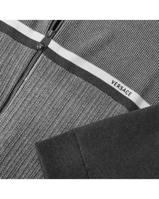 Versace Gray Zip-Up Sweater for men