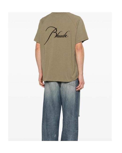 Rhude Green Classique Raglan T-Shirt for men