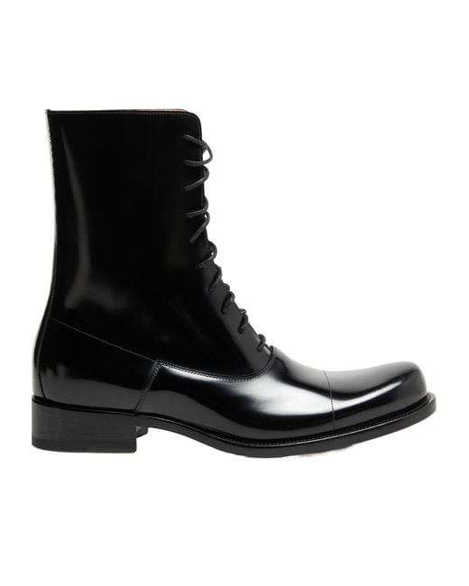 The Row Black Kai Lace Up Ankle Boots