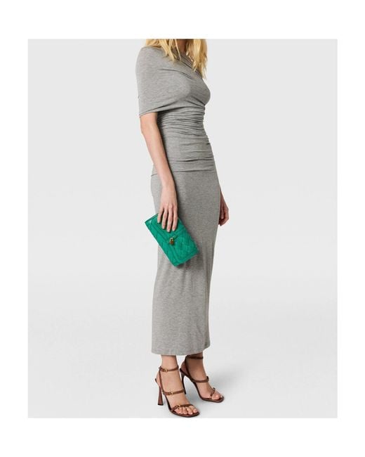 Stella McCartney Gray One Shoulder Twisted Wrap Dress