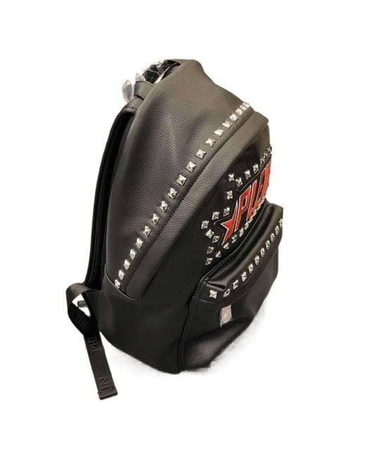 Philipp Plein Black Plein Star Studded Backpack