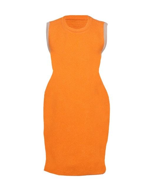 Jacquemus Orange Sorbetto Contrast-Trim Knitted Mini Dress