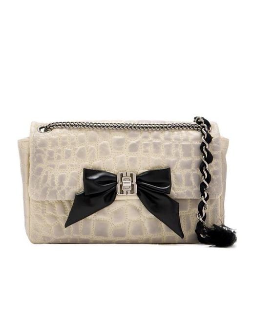 Balenciaga Natural Shoulder Bag Clem Bow Small