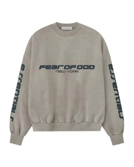 Fear Of God Gray Heavy Fleece Cropped Sweatshirt for men