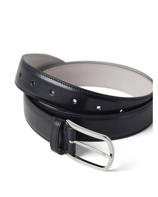 Brunello Cucinelli Black Smooth Leather Belt for men