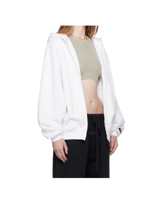 Fear Of God White Zipper Hooded Sweatshirt