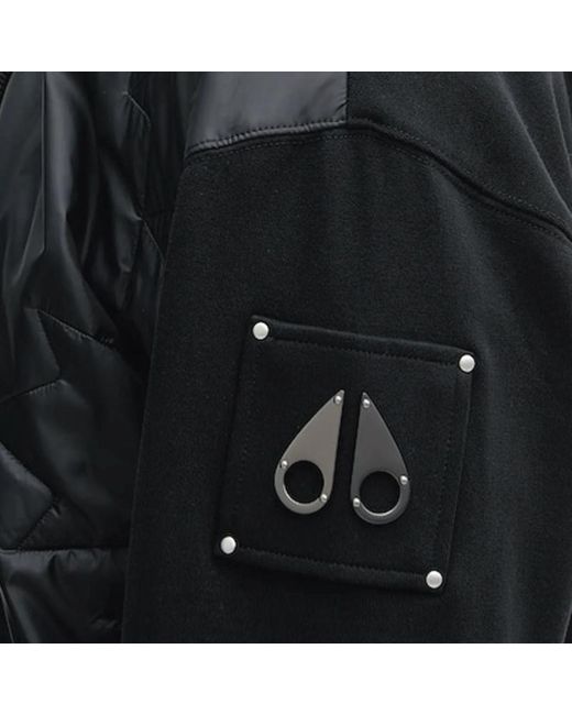 Moose Knuckles Black Quilted Zipped Jacket for men