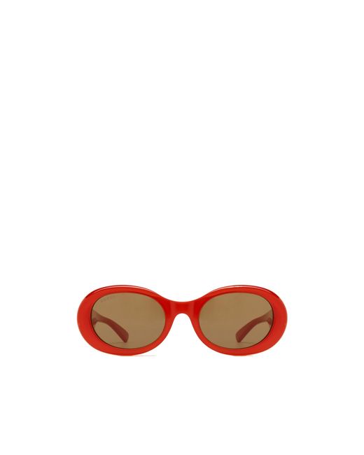 Gucci Orange Eyewear Oval Frame Sunglasses