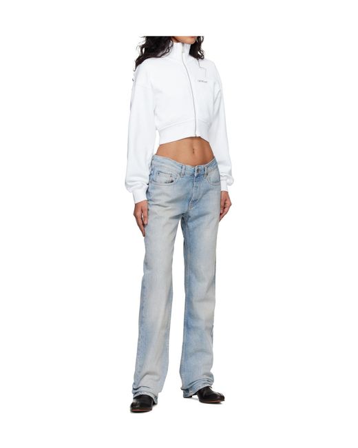 Off-White c/o Virgil Abloh White Arrow Glowing Flower Cropped Jacket