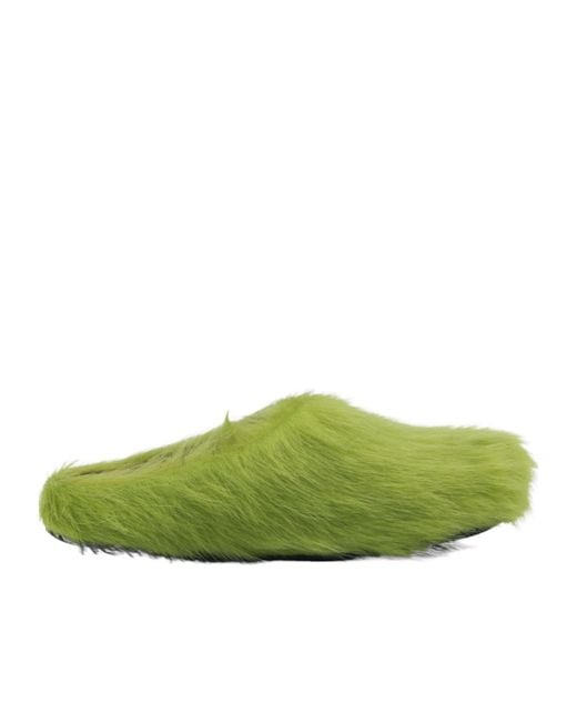 Marni Green Fussbett Slip-On Flat Mules for men