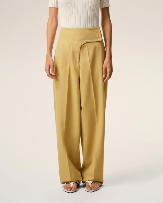 AMI Yellow Ami Wrapped Belted Trousers