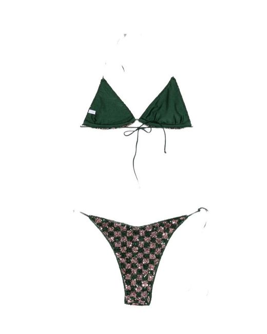 Oseree White Lace-Up Bikini Set