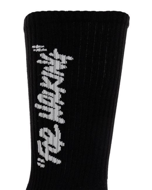 Off-White c/o Virgil Abloh Black Logo-Embroidered Socks for men