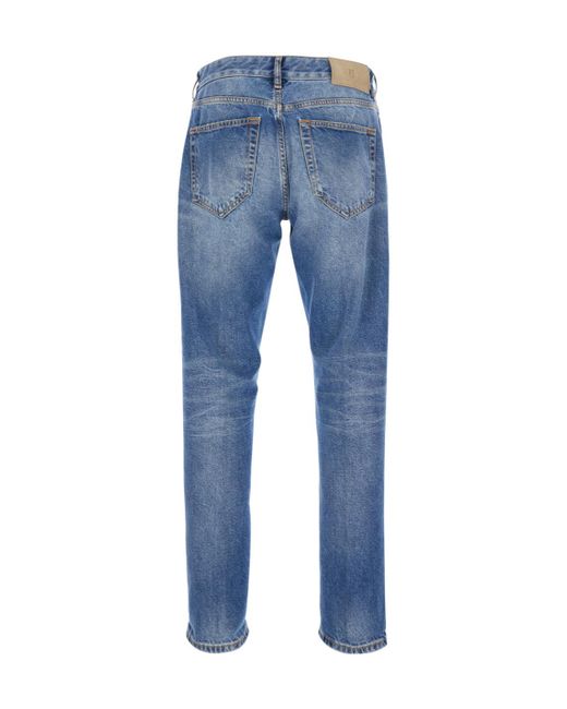 Pt Pantaloni Blue Pt Torino Logo Patch Slim Jeans for men