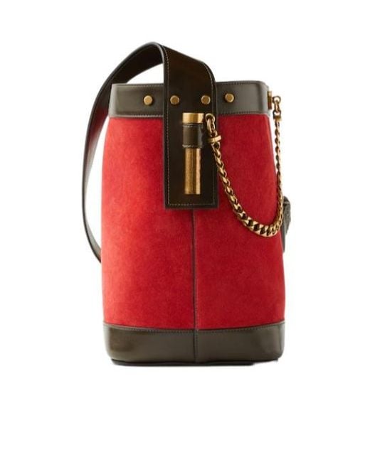 Versace Red Pivot Small Bucket Bag