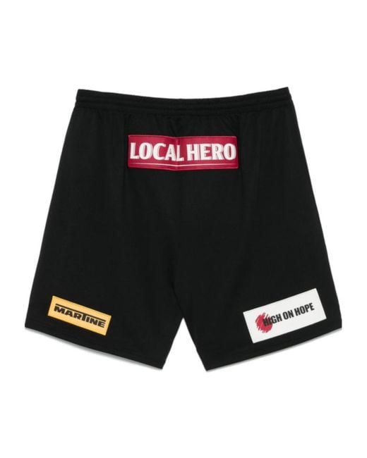 Martine Rose Black Elastic Waist Shorts for men