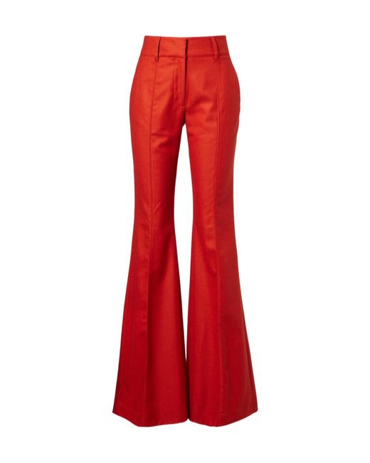 Gabriela Hearst Red Casual Trousers With Belt Loops