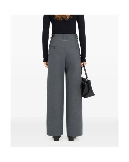 MM6 by Maison Margiela Gray Tie Detail Wide-Leg Tailored Trousers