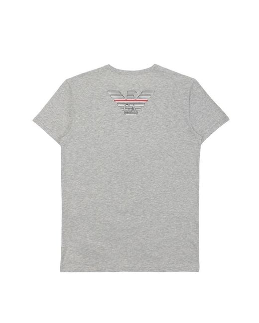 Emporio Armani Gray Logo Printed T-Shirt for men