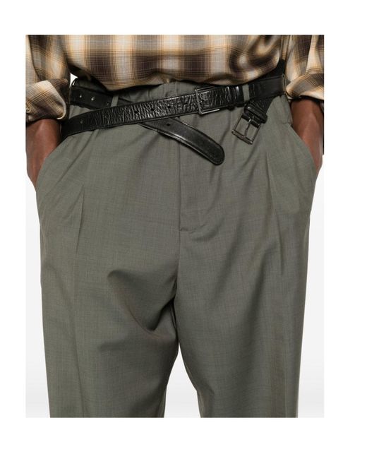 Magliano Gray Drawstring-Fastening Trousers for men
