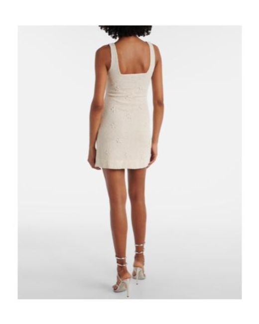 Staud White Le Sable Beaded Minidress