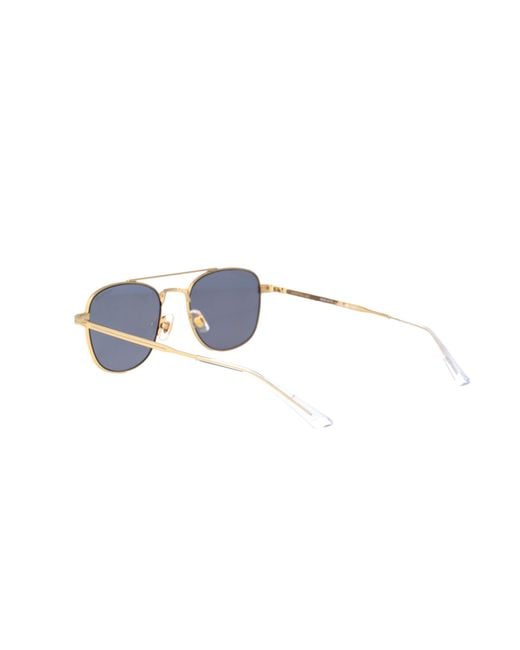 Montblanc Blue Eyewear Double Bridge Pilot Frame Sunglasses for men