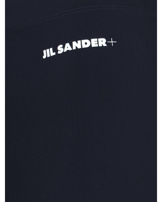 Jil Sander Blue Logo Printed Biker Shorts