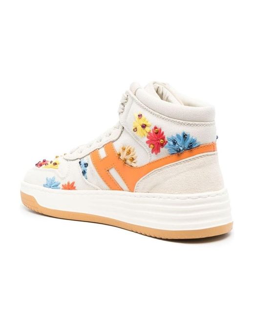 Hogan Pink H630 Embroidered High-Top Sneackers