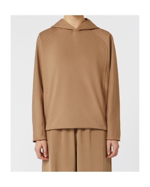 Max Mara Natural Hooded Long-Sleeved Hoodie