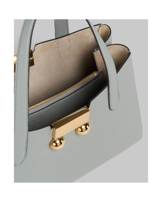 Marni Gray Leather Trunkaroo Tote Handbag