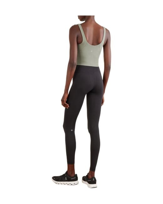 lululemon athletica Gray V-Neck Cropped Athletic Tank Top
