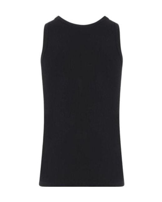 McQueen Black Skull Ribbed Tank Top for men