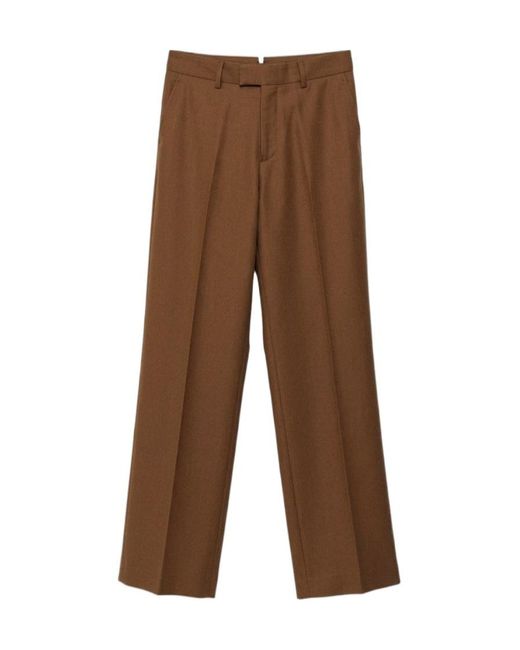 Berwich Brown Casual Trousers With Belt Loops